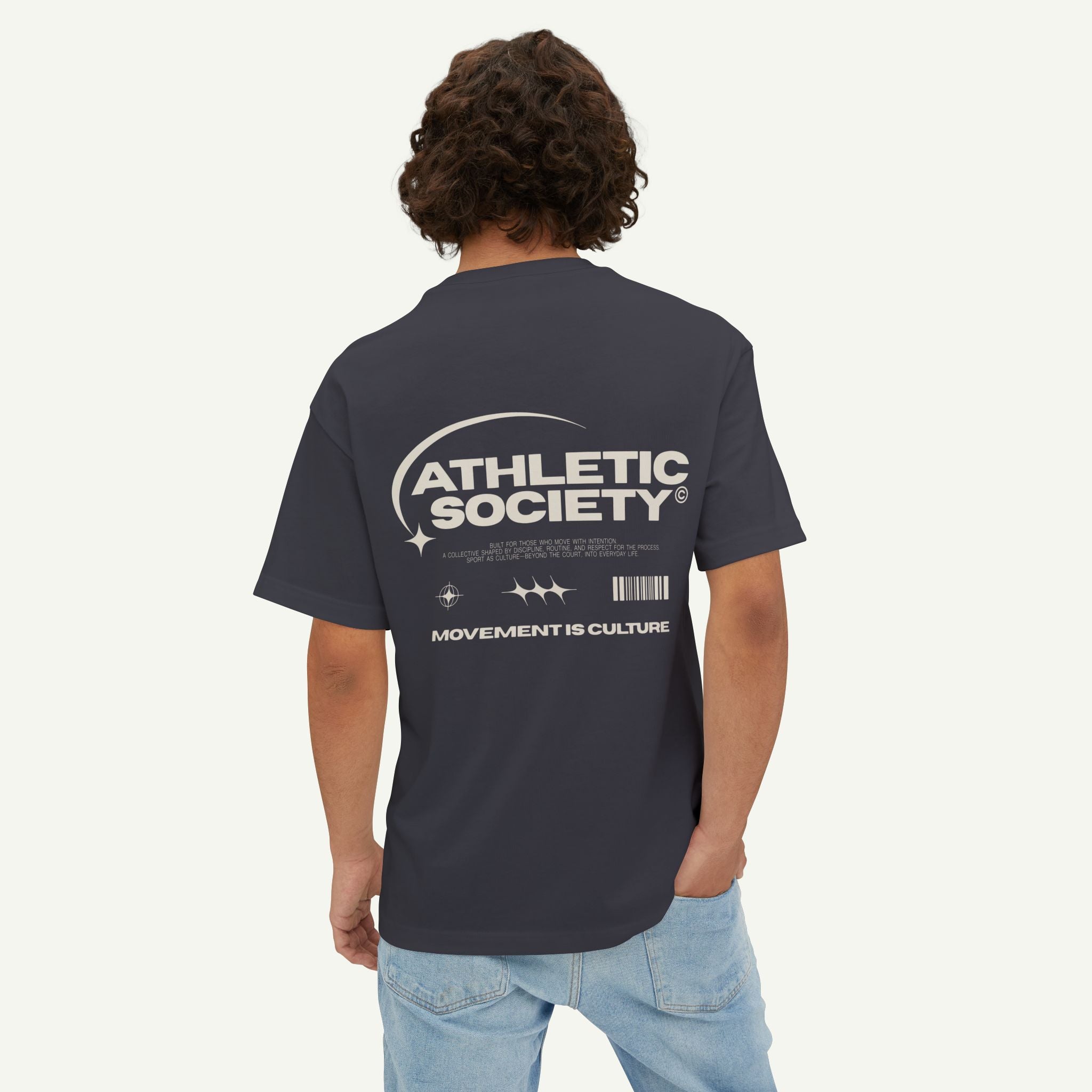 Athletic Society Graphic Tee — "Movement Is Culture" Oversized Boxy Shirt