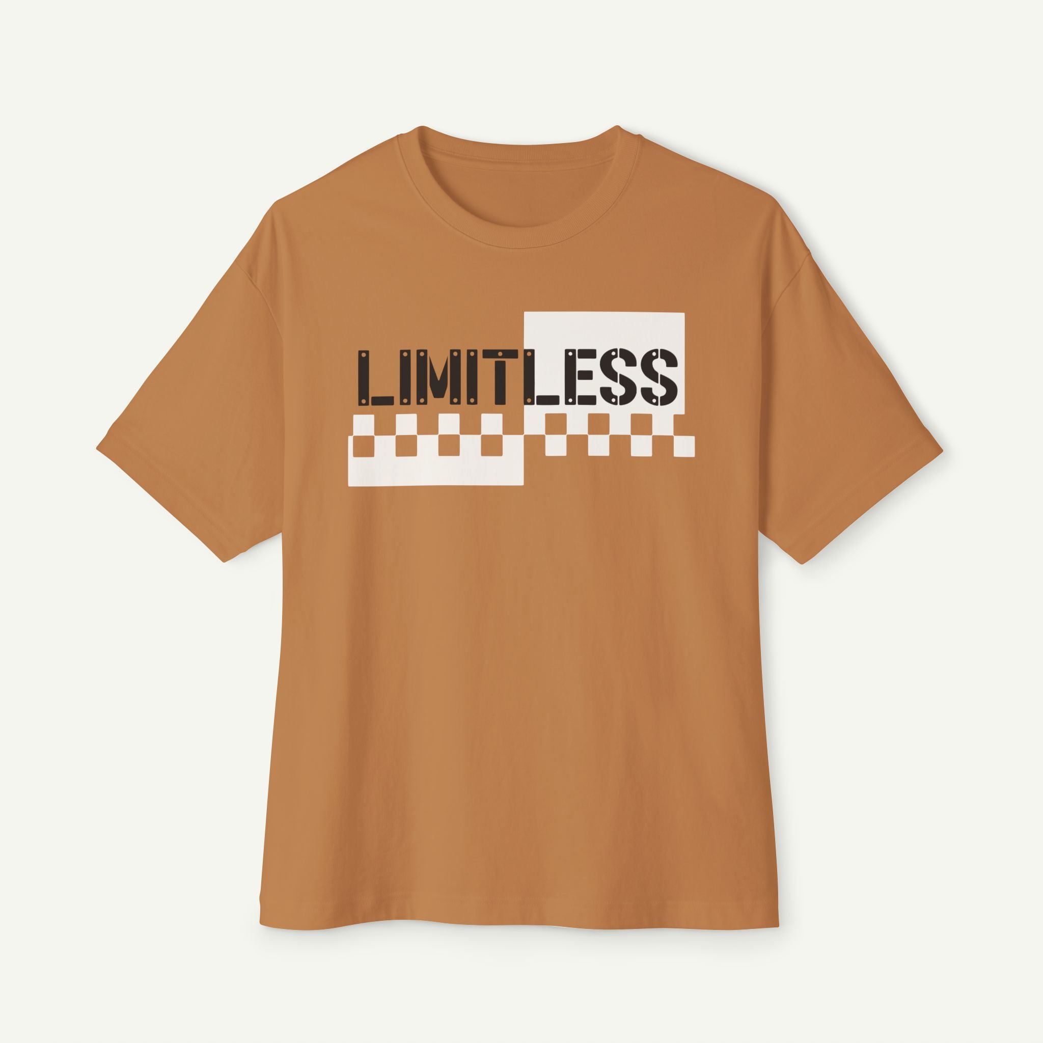 Limitless Checkerboard Tee — Graphic Boxy Oversized T‑Shirt