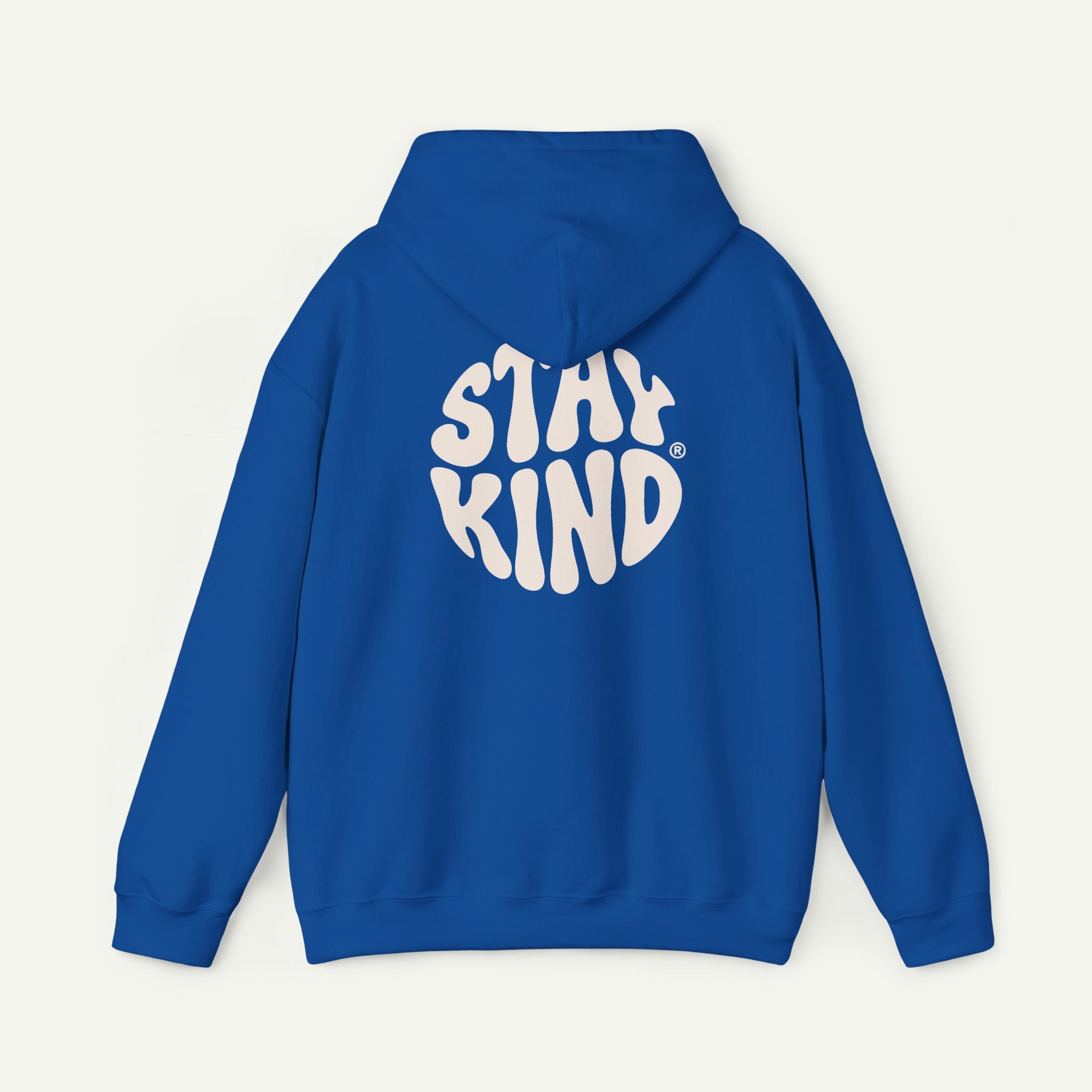 Stay Kind Hoodie — Retro Round Logo Eco-Friendly Comfort Sweatshirt