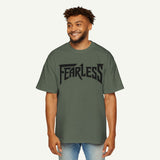 Fearless Graphic Tee — Men's Oversized White T‑Shirt