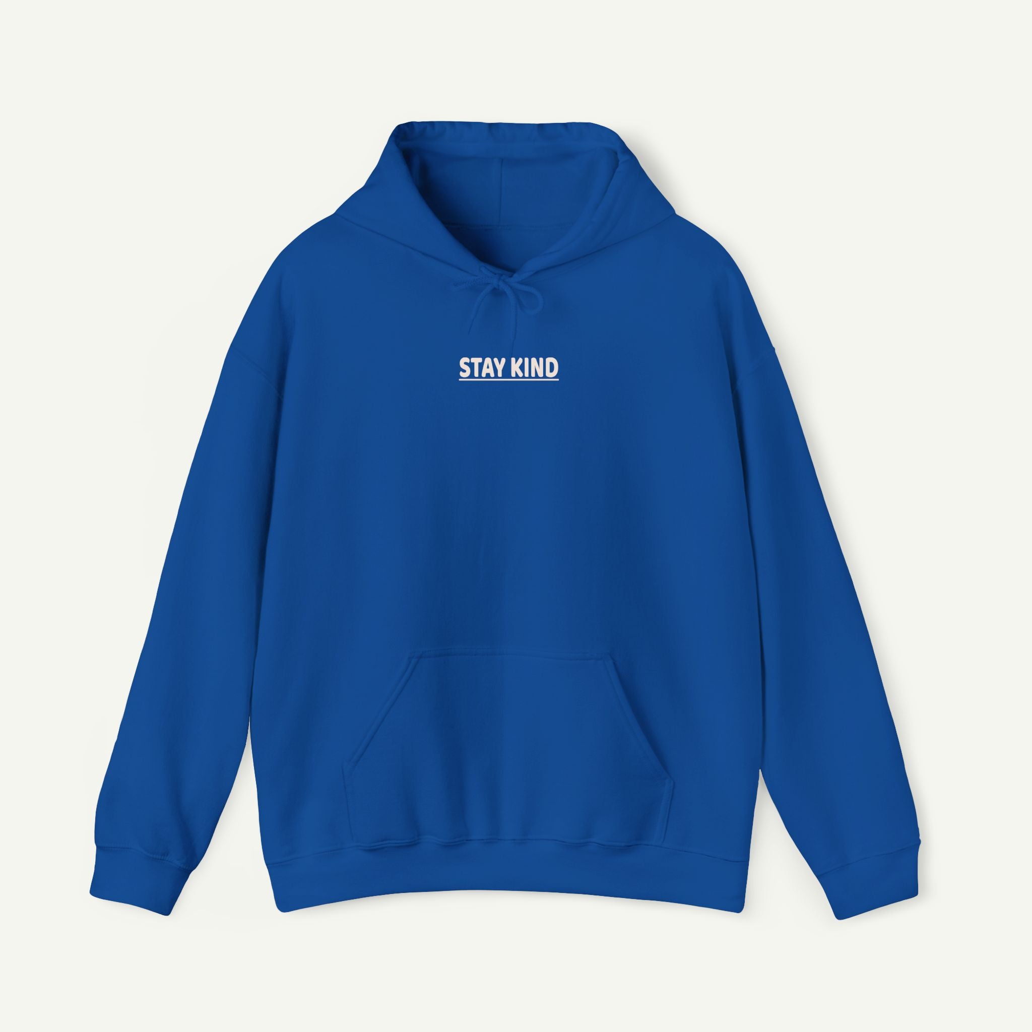 Stay Kind Hoodie — Retro Round Logo Eco-Friendly Comfort Sweatshirt