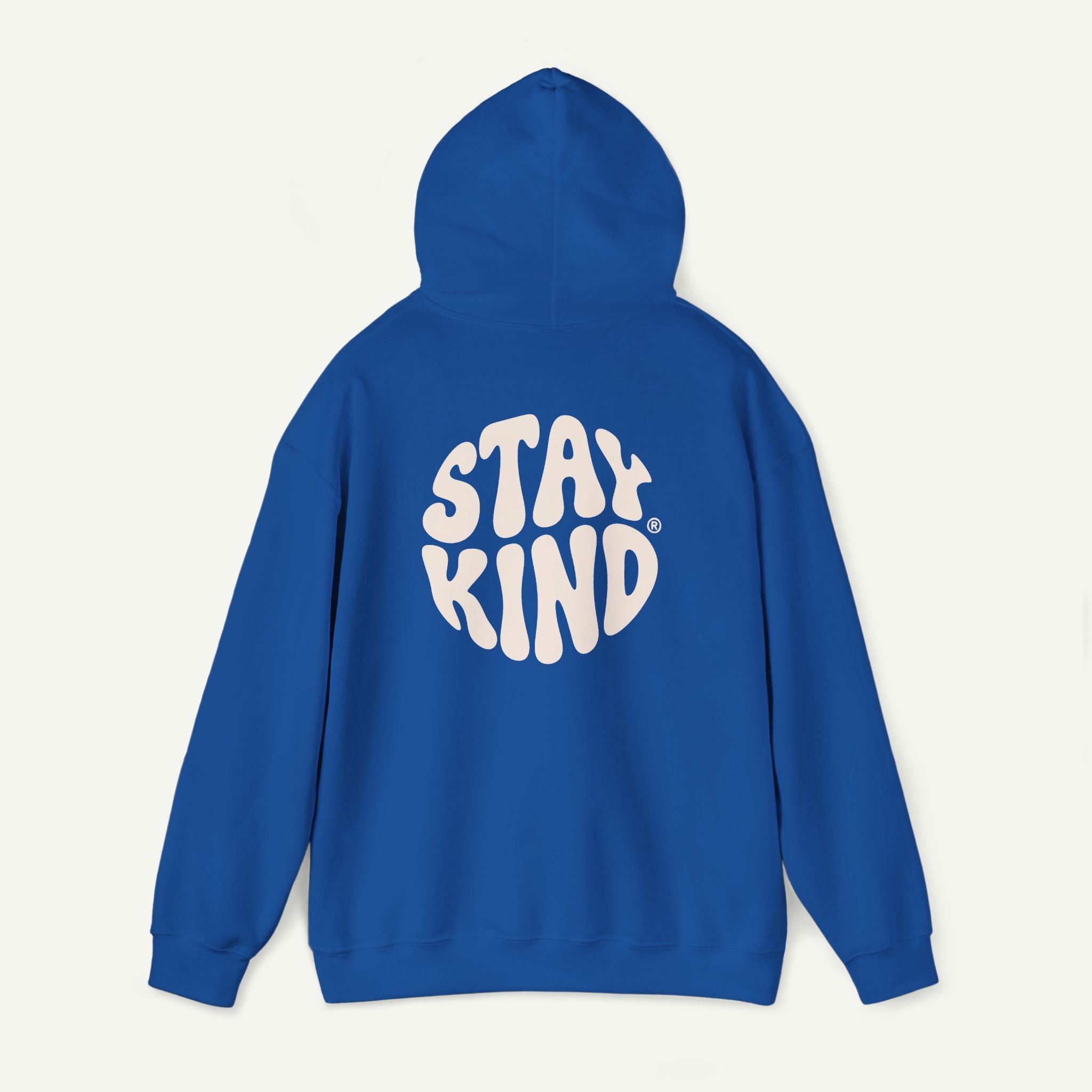 Stay Kind Hoodie — Retro Round Logo Eco-Friendly Comfort Sweatshirt