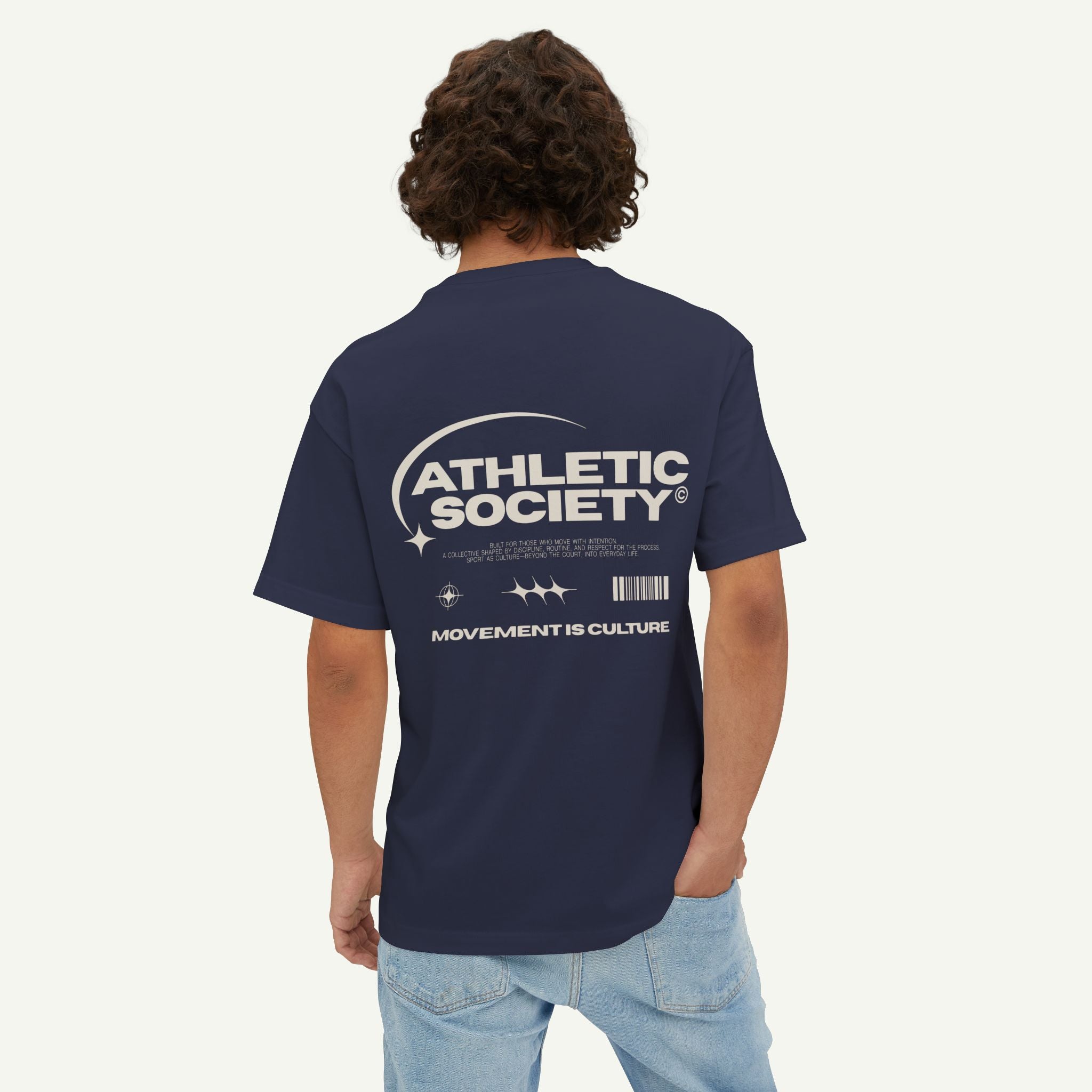 Athletic Society Graphic Tee — "Movement Is Culture" Oversized Boxy Shirt