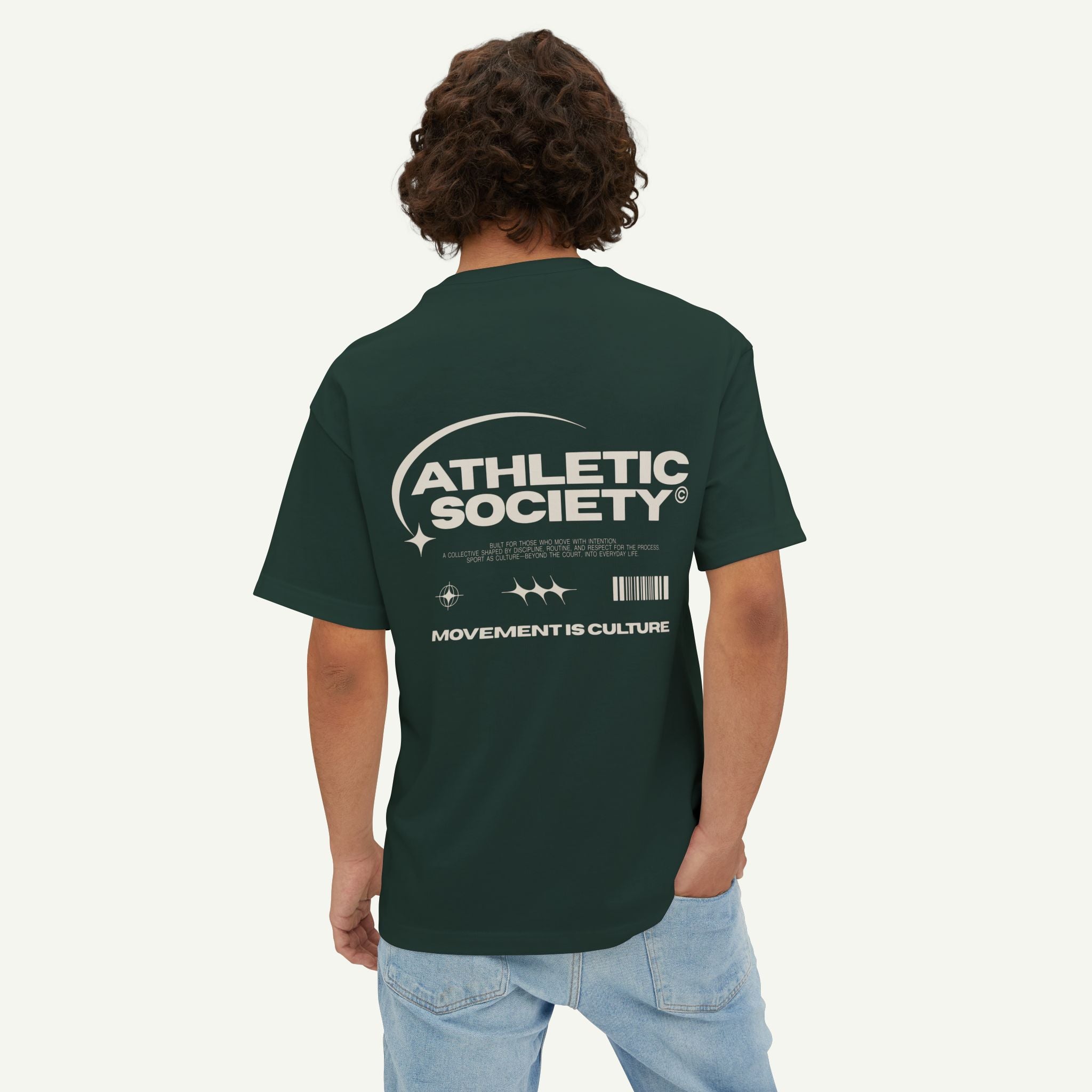 Athletic Society Graphic Tee — "Movement Is Culture" Oversized Boxy Shirt